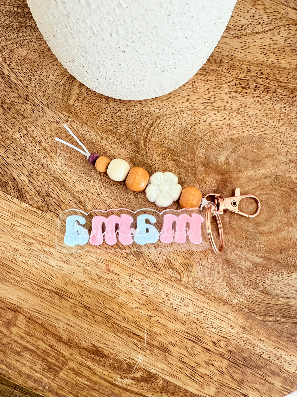 Personalized mama keychain with etched message