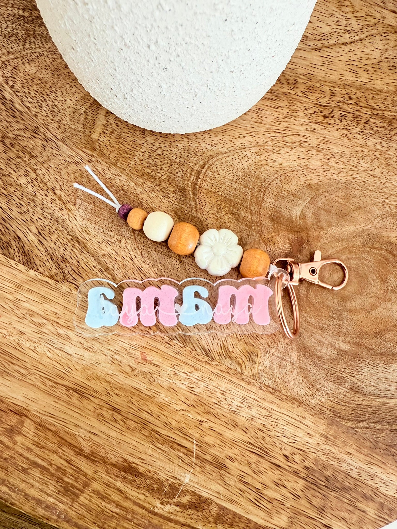 Personalized mama keychain with etched message