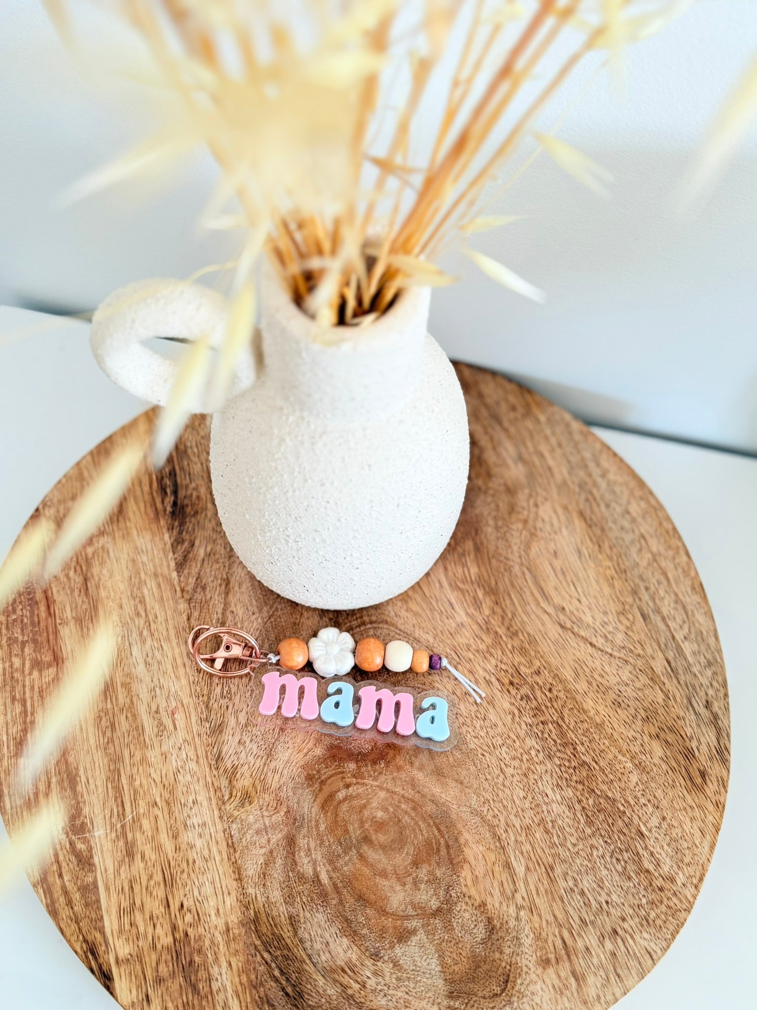 Personalized mama keychain with etched message