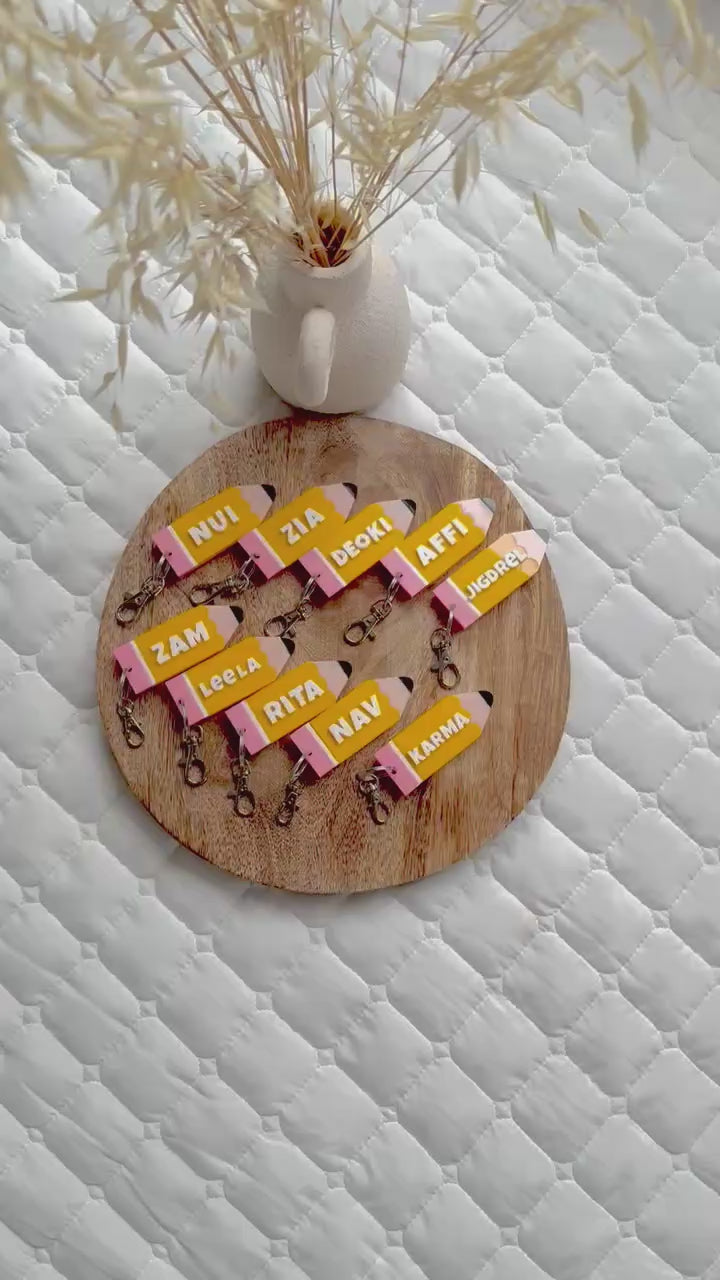 Personalized Pencil Keychain